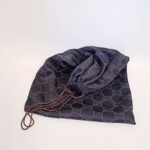 Gucci Brown Logo Drawsting Duster Bag